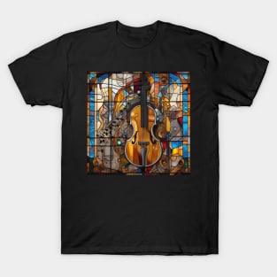 Musical Symbols In A Stained Glass Window T-Shirt